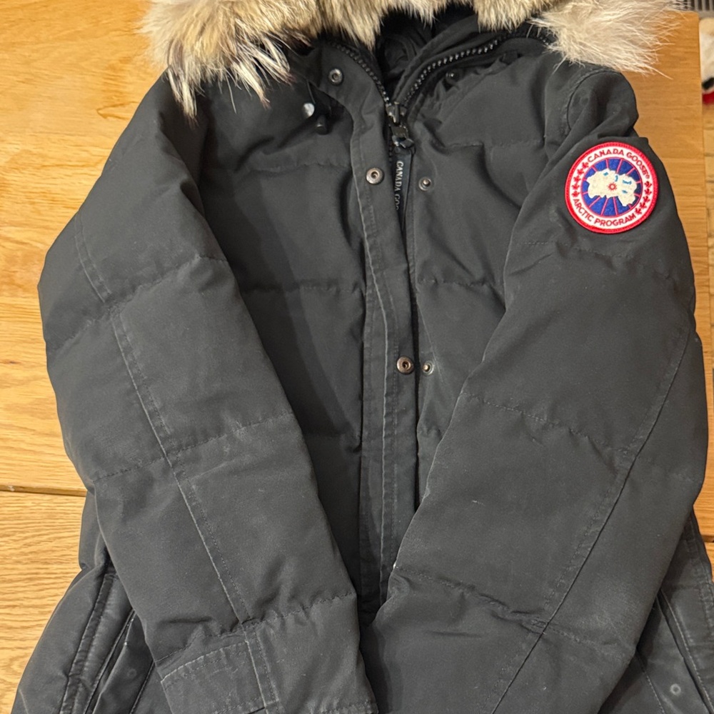 Canada Goose Black Puffer Jacket with Fur Trim